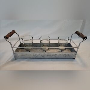 Metal and Glass Candle Holder